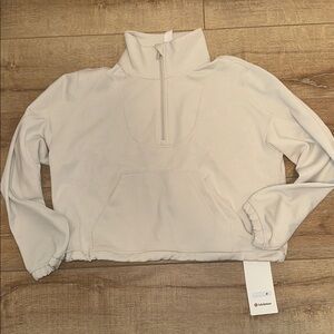 Brushed Softstreme Ribbed Half Zip - Bone